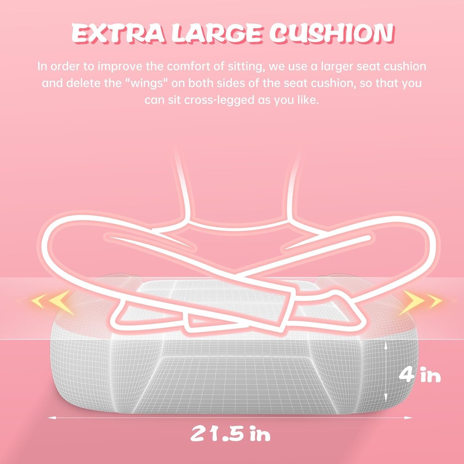 Pink Gaming Chair w/ Footrest 145° Reclining High Back Seat