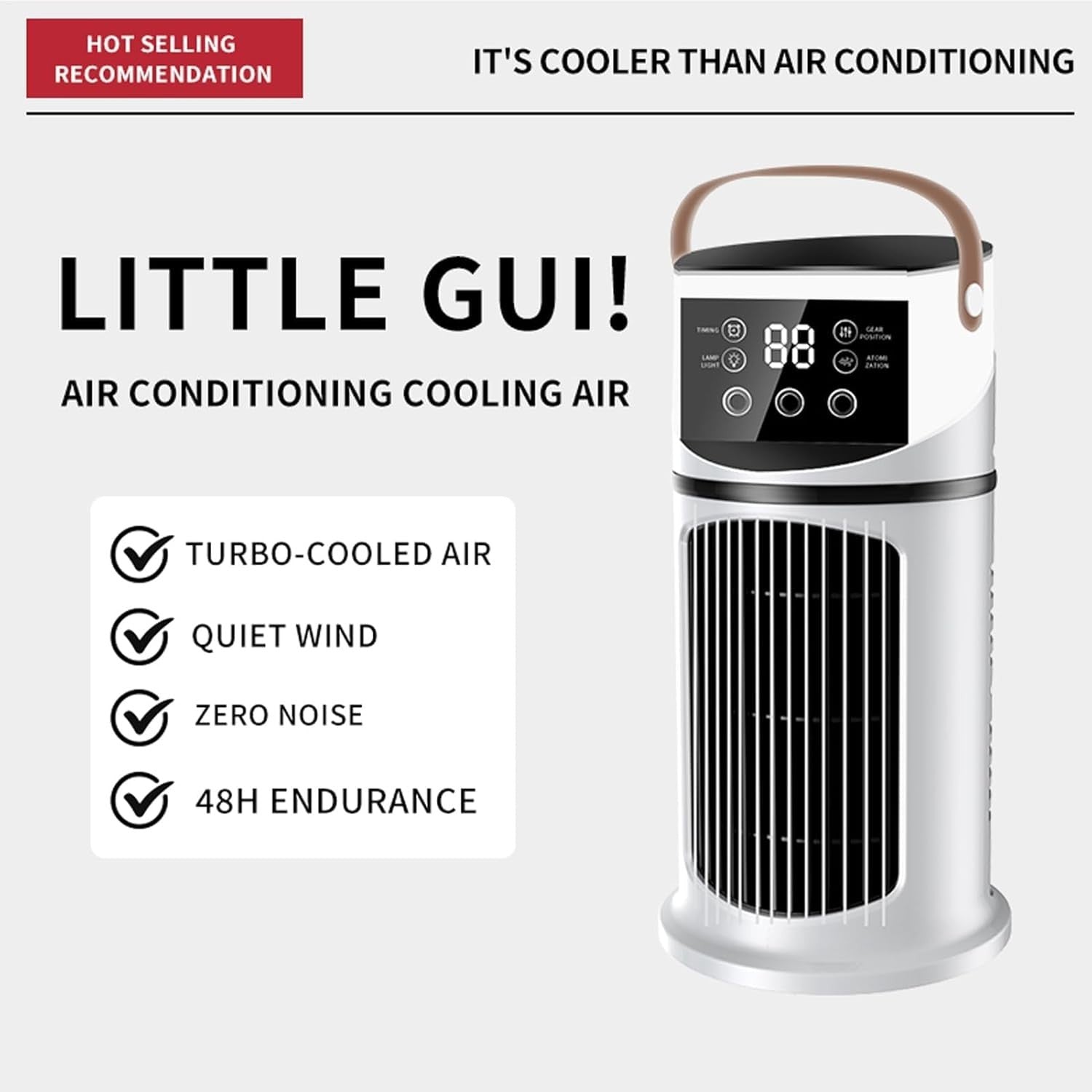 Small Portable Air Cooler Fan – 9 Speed Quiet Desktop Mini AC Unit Room Cooling