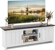 Wooden TV Stand for TVs up to 65" with Storage Shelves & Cable Management
