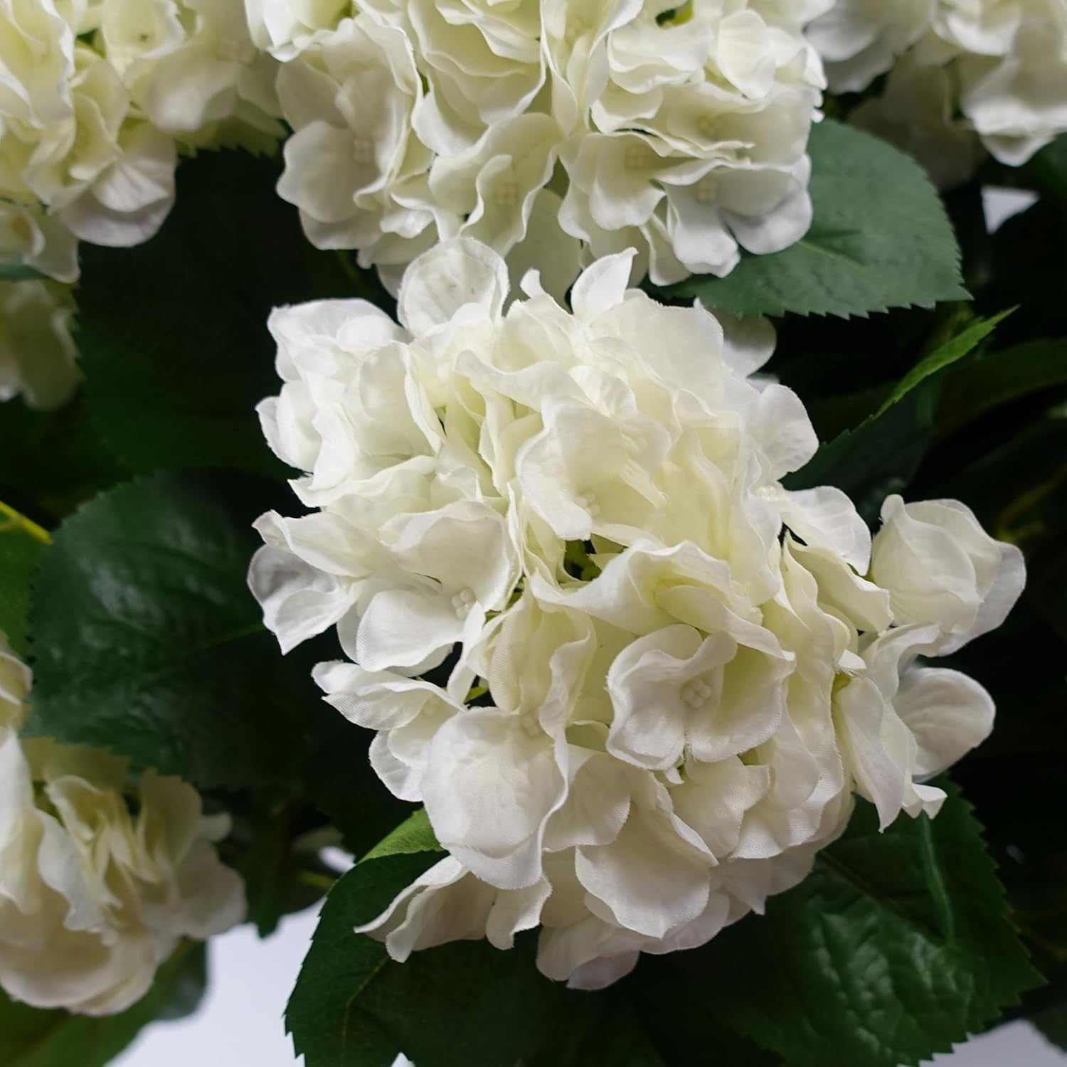 70cm Artificial White Hydrangea Blossom Tree Floral Plant in Pot Home Decoration