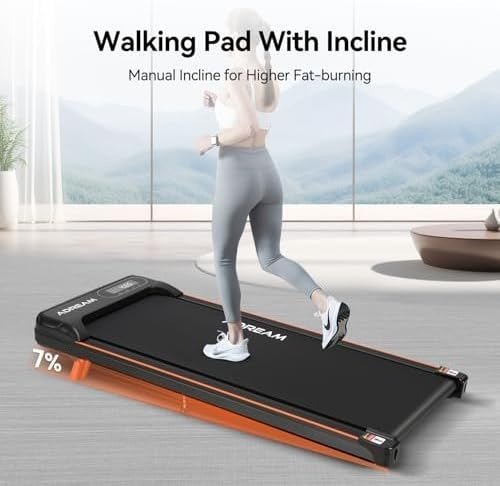Foldable Walking Pad Treadmill 2HP Manual Incline Home Office Use