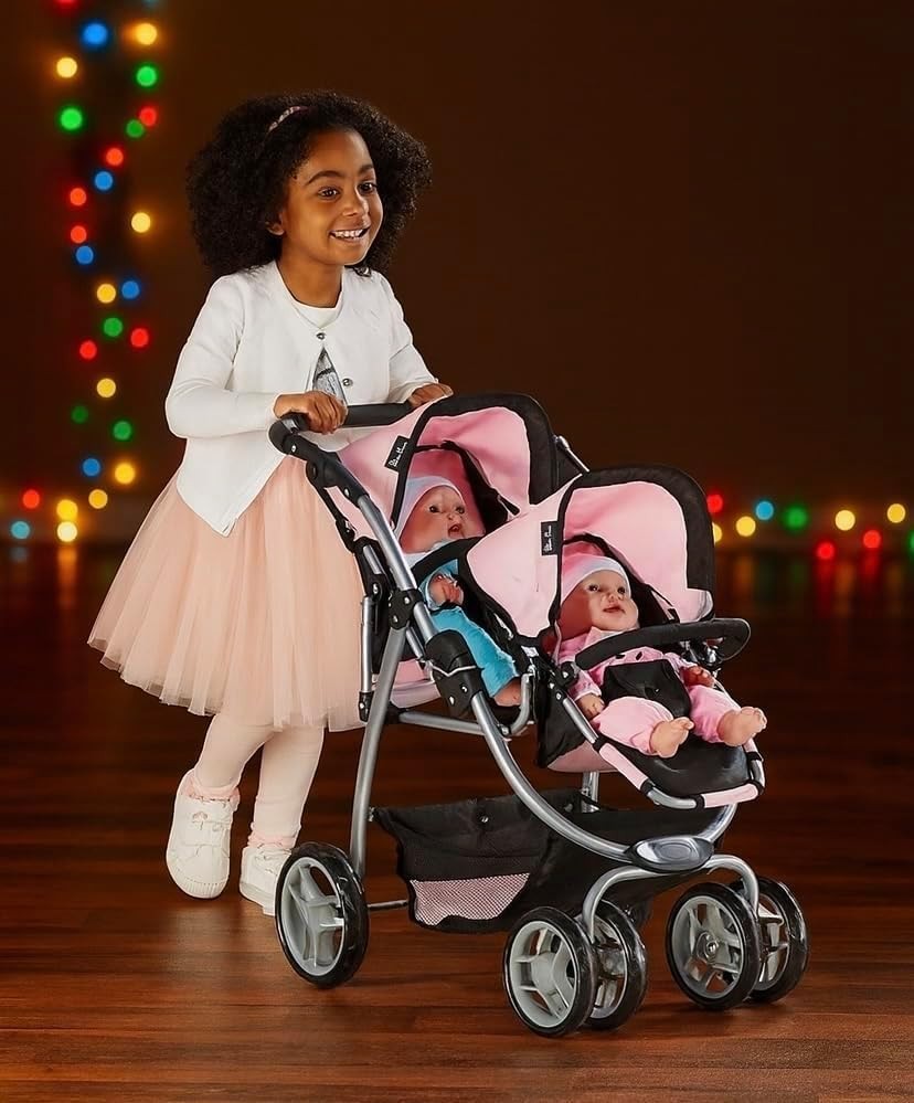 Dolls Pram Pushchair Convertible Adjustable Handle Bed Bag Set