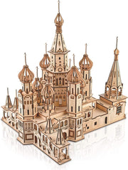 3D Wooden Cathedral Puzzle Architecture Model Kit DIY Building Craft