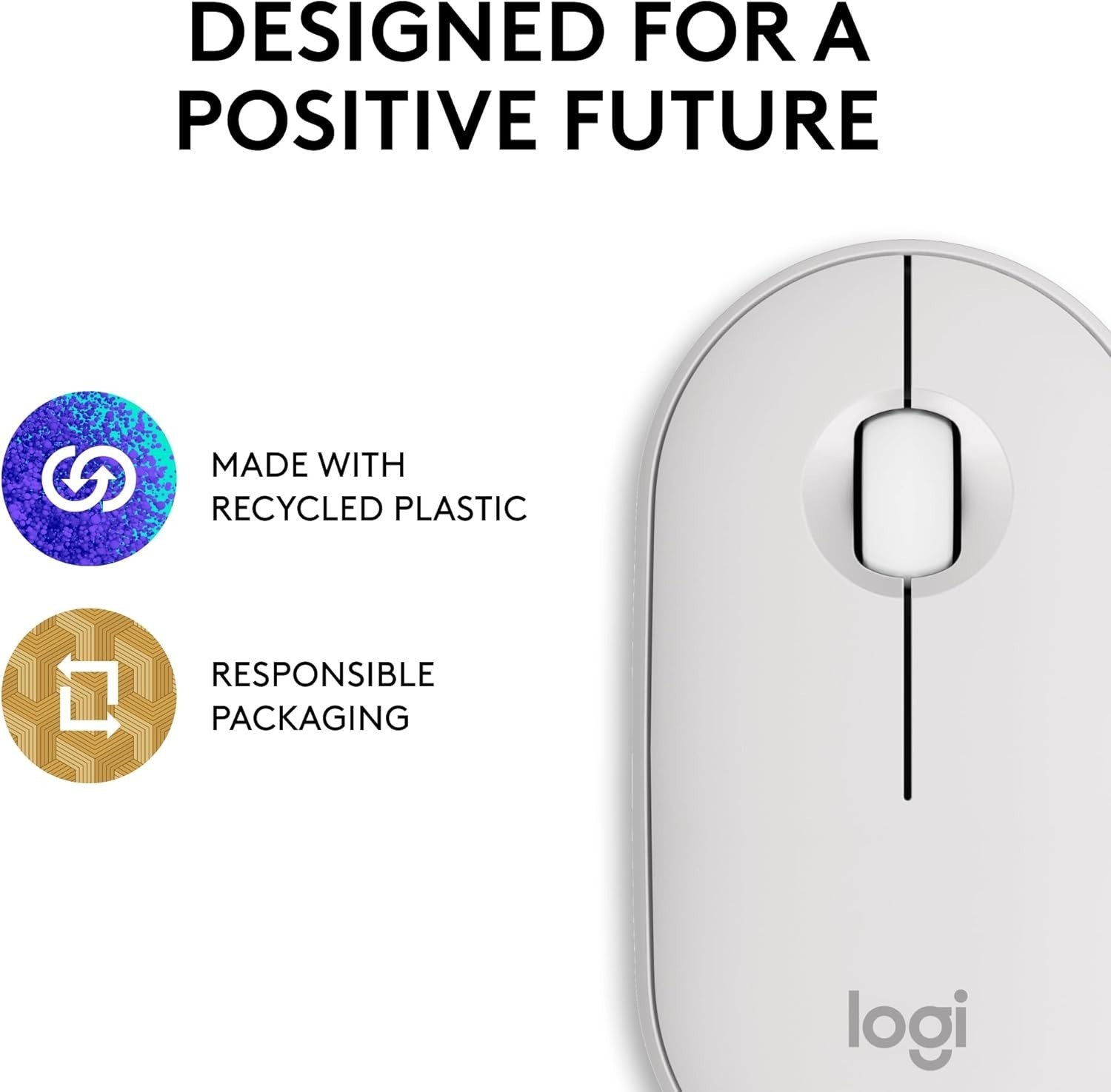 White Bluetooth Wireless Mouse Silent Click Ultra Slim Lightweight Office Travel