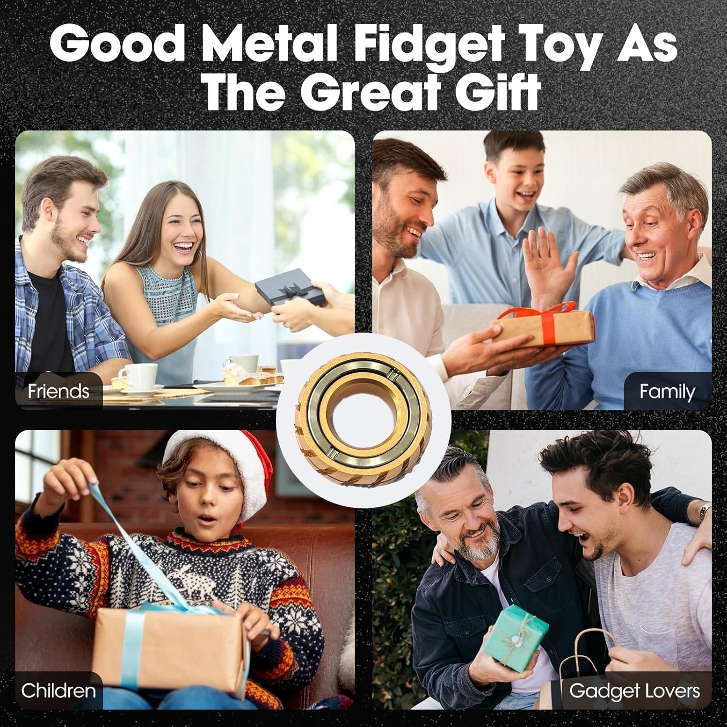 Magnetic Fidget Ring Metal Slider Stress Relief Focus Toy Pocket EDC