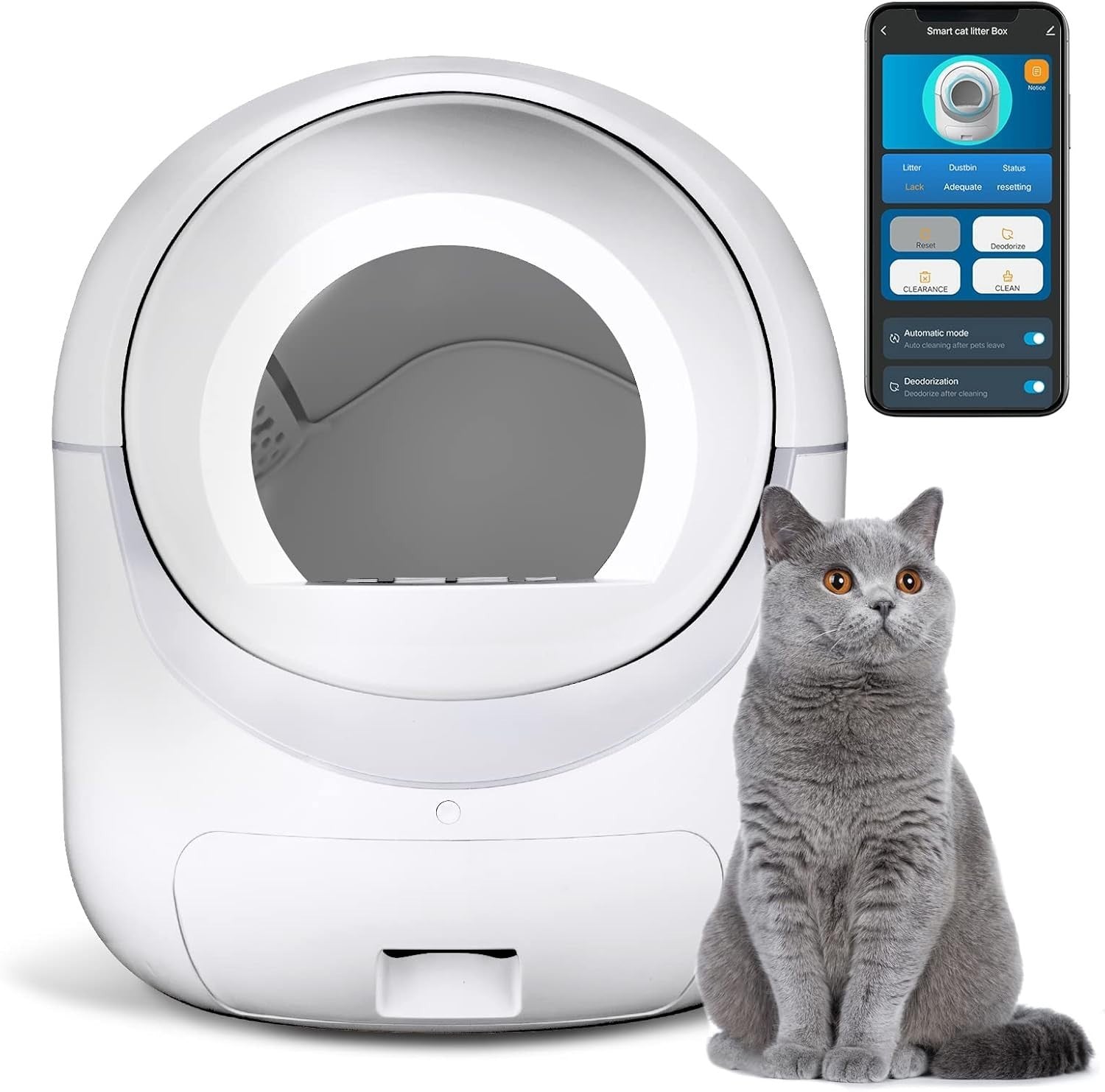 Self Cleaning Cat Litter Box APP Control Odor Removal Multi Cat XL