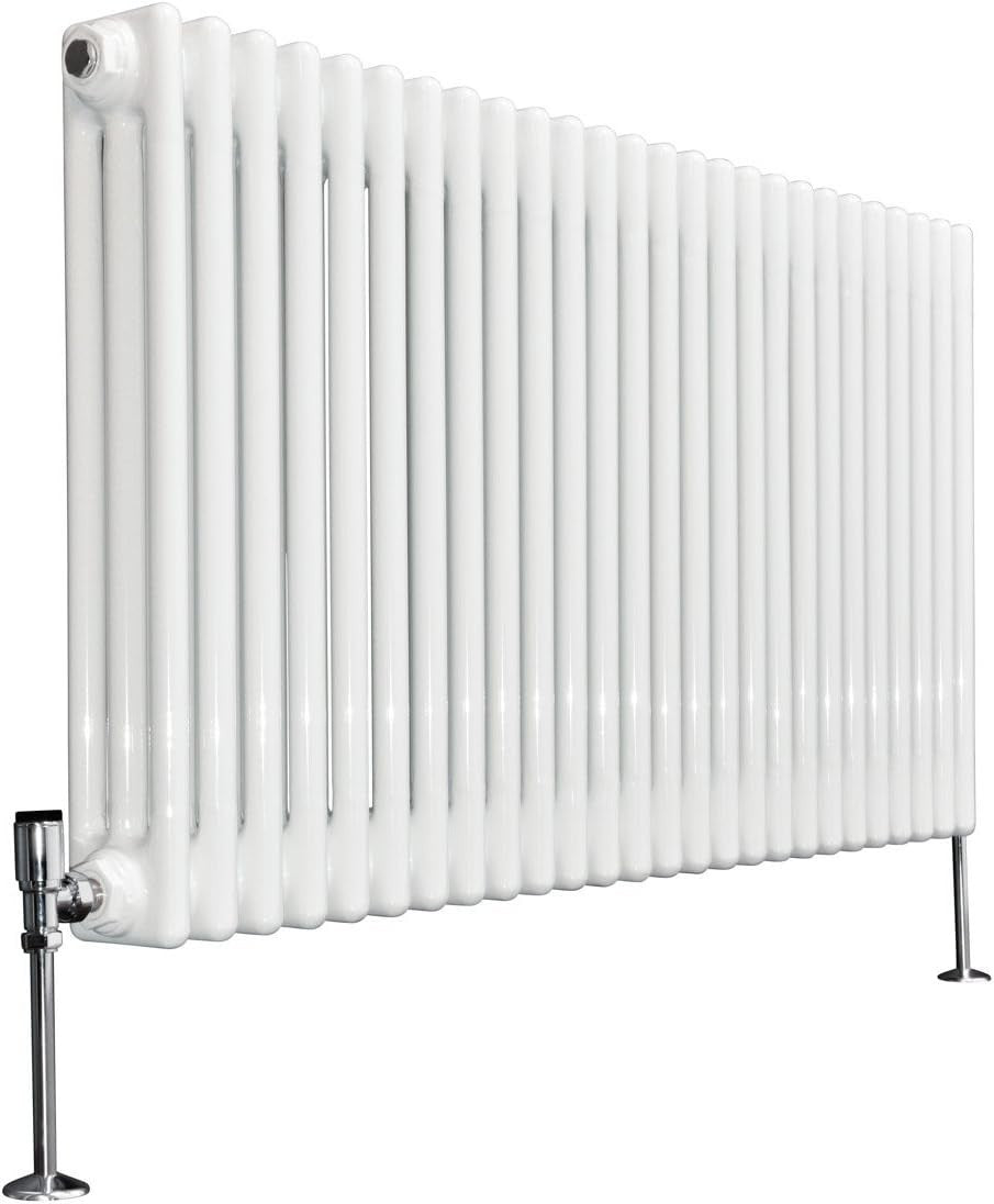 White Triple Column Horizontal Radiator 600x1190mm High Heat Output