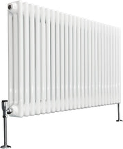 White Triple Column Horizontal Radiator 600x1190mm High Heat Output