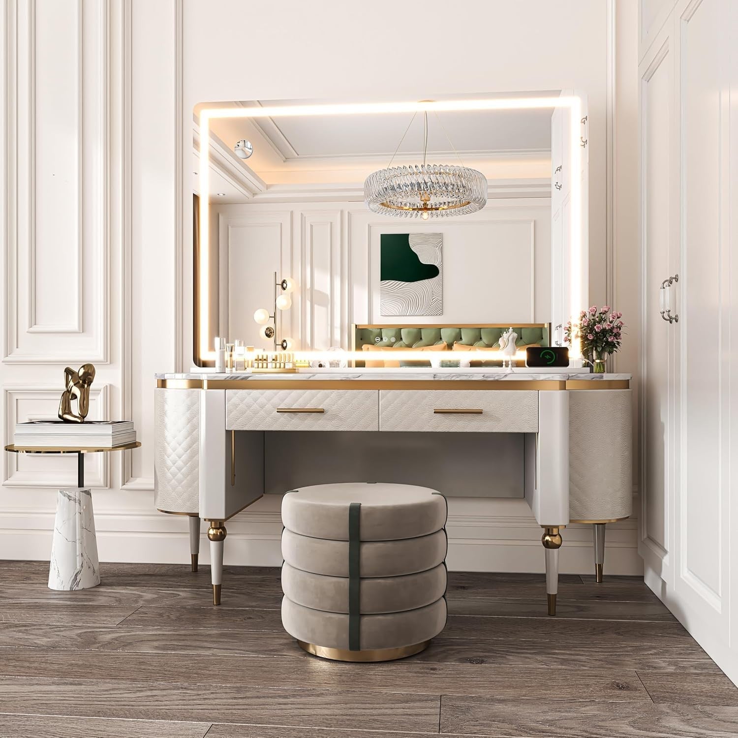 LED Vanity Mirror 140x90cm Lighted Makeup Touch Control Dimmable