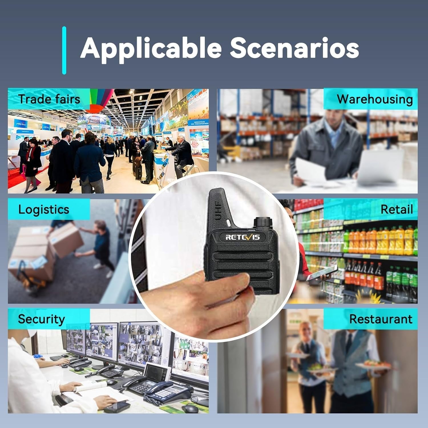 Professional Walkie Talkies 10 Pack PMR446 Rechargeable VOX 2 Way Radios