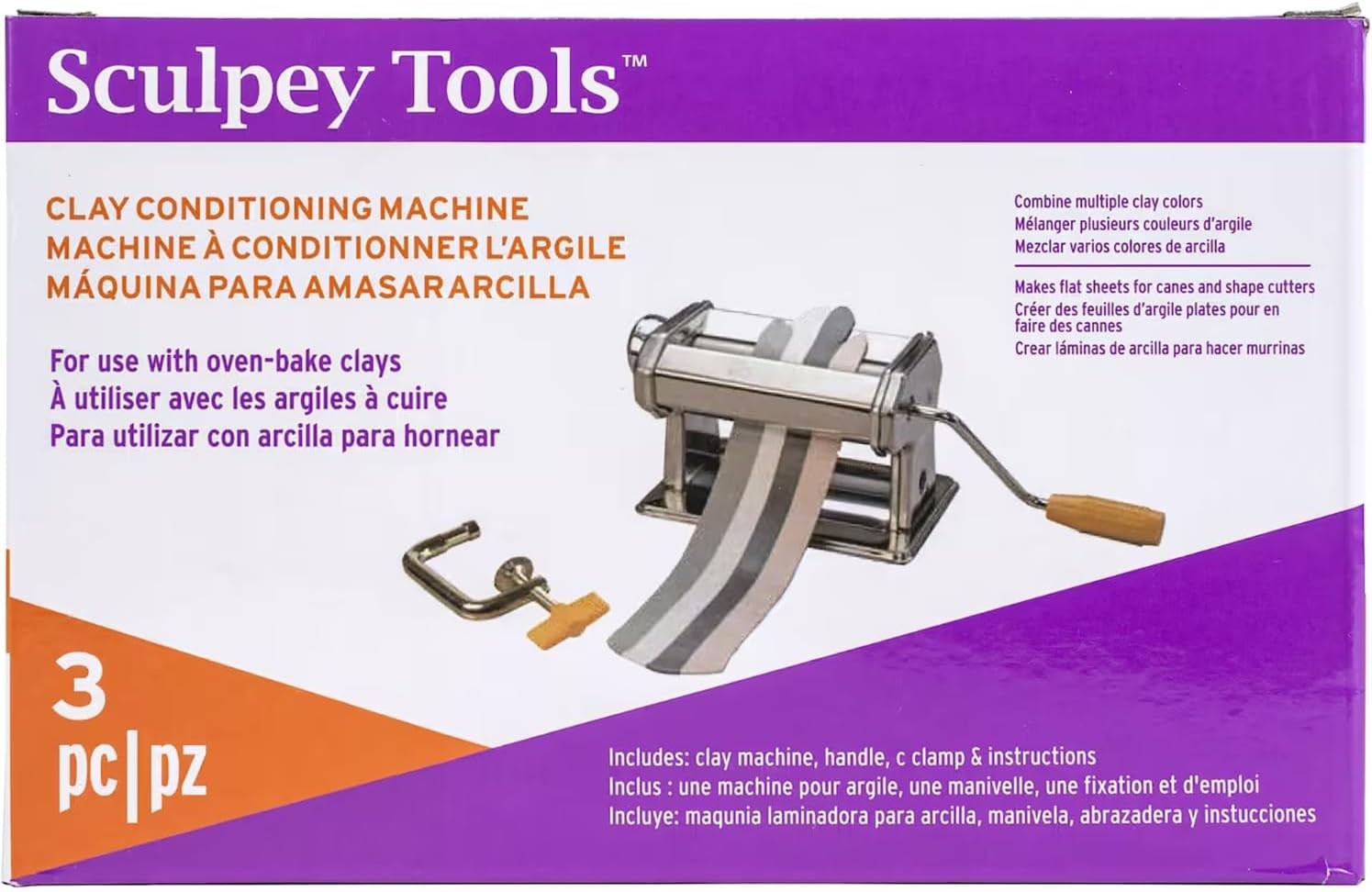 Polymer Clay Conditioning Machine 9 Thickness Pasta Roller Craft Tool