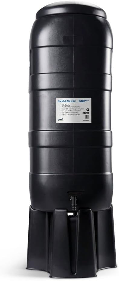 100L Slimline Water Butt Kit With Stand & Diverter | Space Saving Rain Saver
