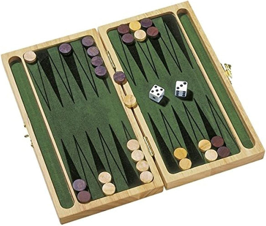 Wooden Backgammon Board Game Folding Travel Set Family Strategy Game
