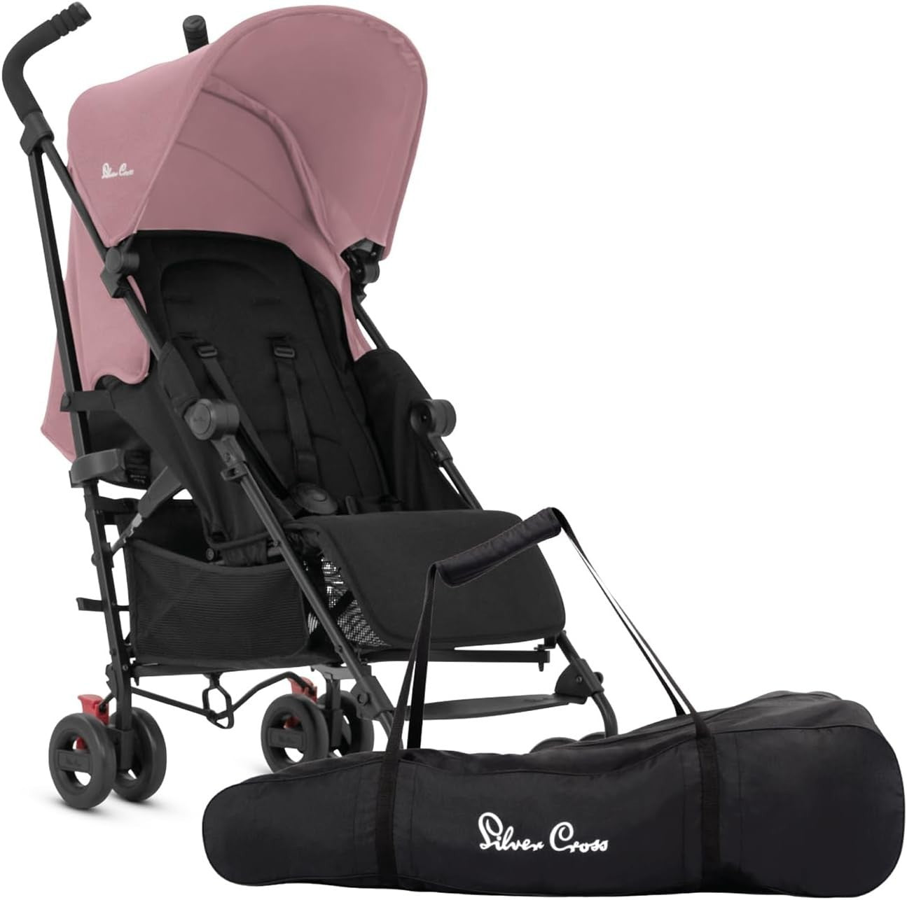 Lightweight Travel Pushchair with Stroller Bag Umbrella Fold Newborn–4Y Pink