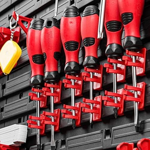 Wall-Mounted Tool Rack 115x78cm 53-Piece Plastic Workshop Storage Organizer