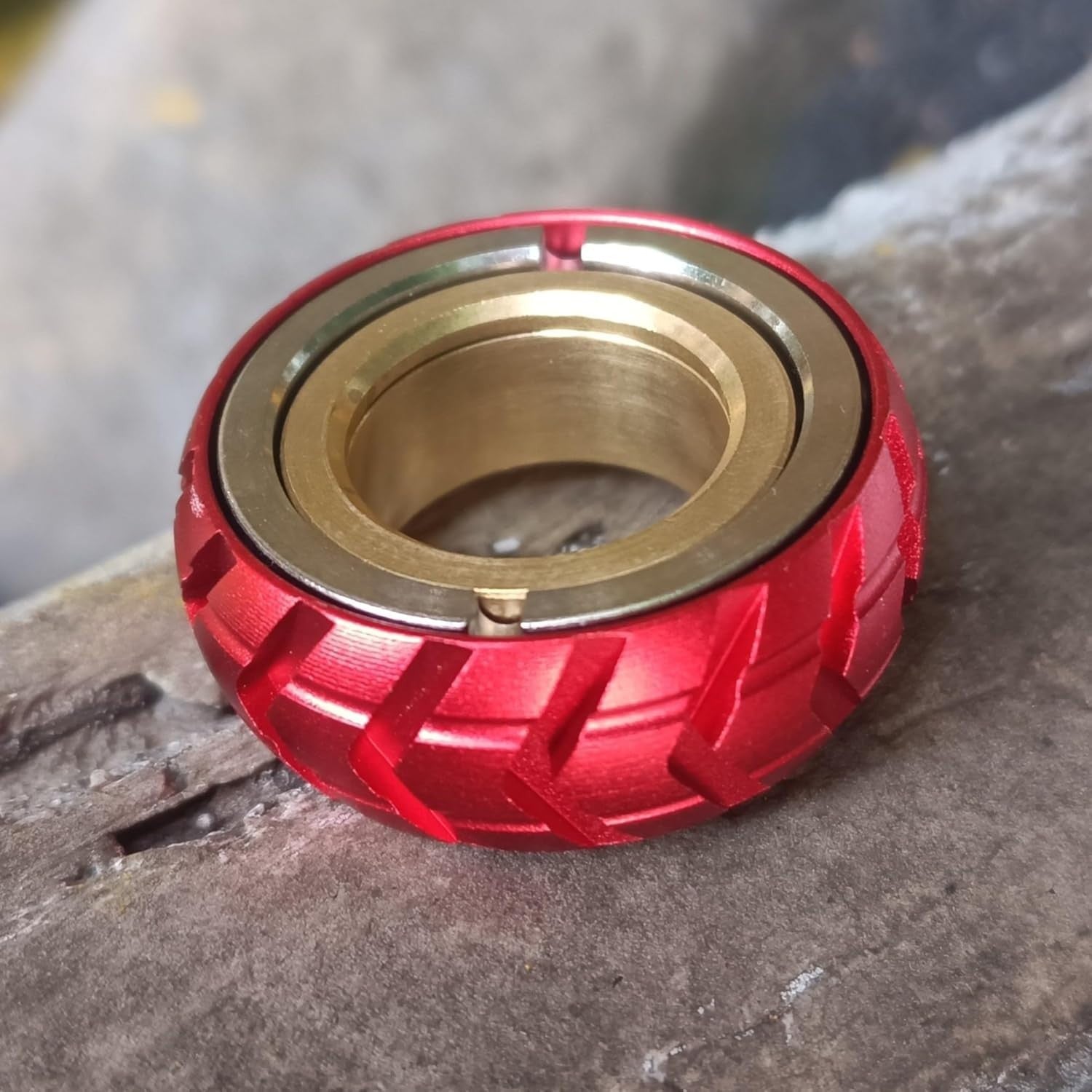 Red Magnetic Fidget Ring Stainless Steel Haptic Stress Relief EDC