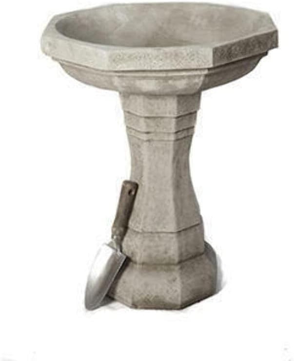Large Stone Garden Bird Bath 58kg Octagonal Design | Frost Resistant Hand Finish