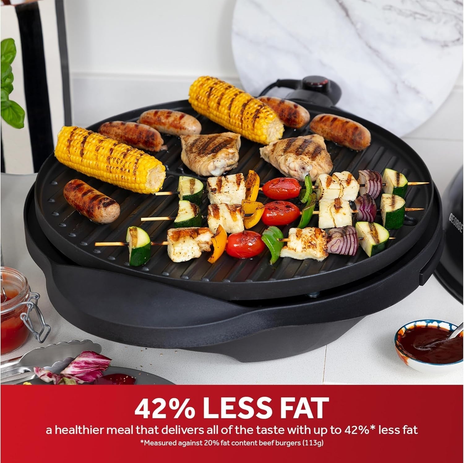 Electric BBQ Grill with Stand | Indoor Outdoor Non-Stick Barbecue 2400W