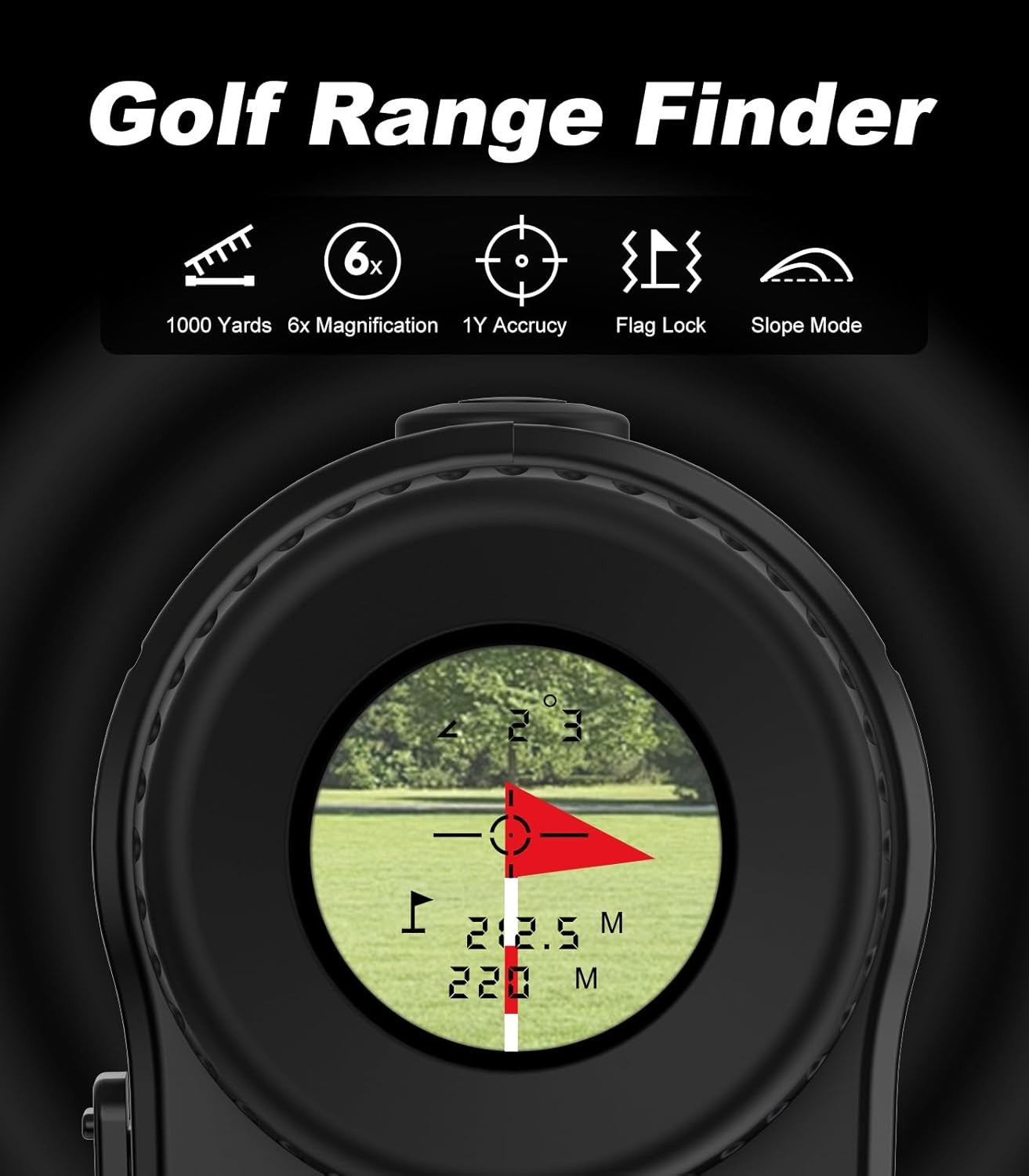Golf Range Finder 1000 Yards Slope Flag Lock Vibration Rechargeable