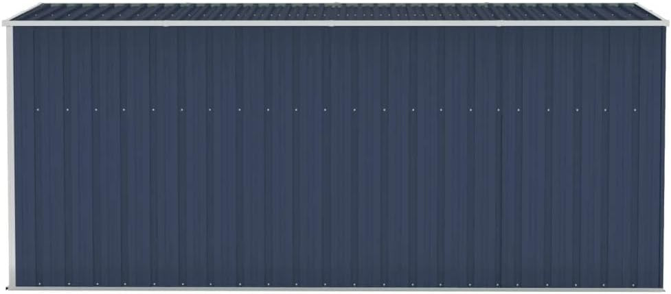 Wall-Mounted Garden Shed 3.82x1.78m Outdoor Tool Storage Steel