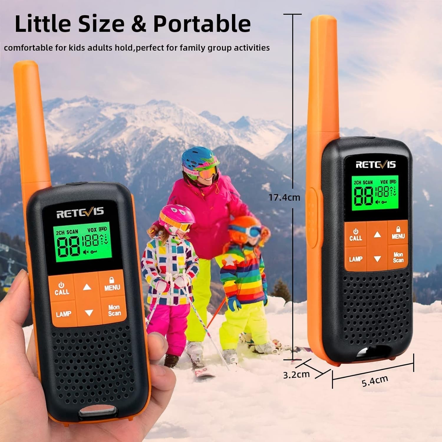 IP65 Waterproof Walkie Talkies 4 Pack PMR446 VOX LED Rechargeable