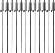 12 Pack  Metal Garden Torches 146cm Silver Outdoor Oil Lantern