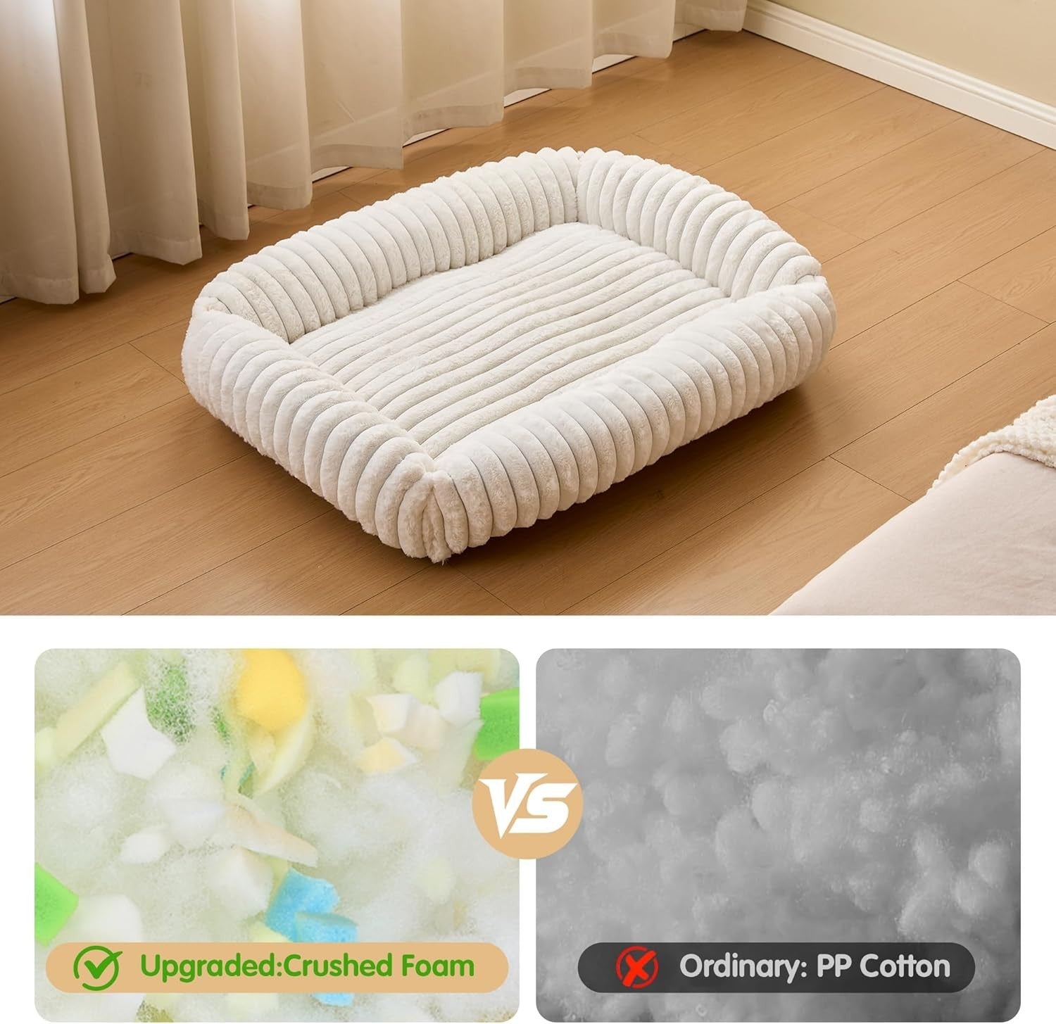Large Washable Dog Bed 30x24in Soft Furry Sofa