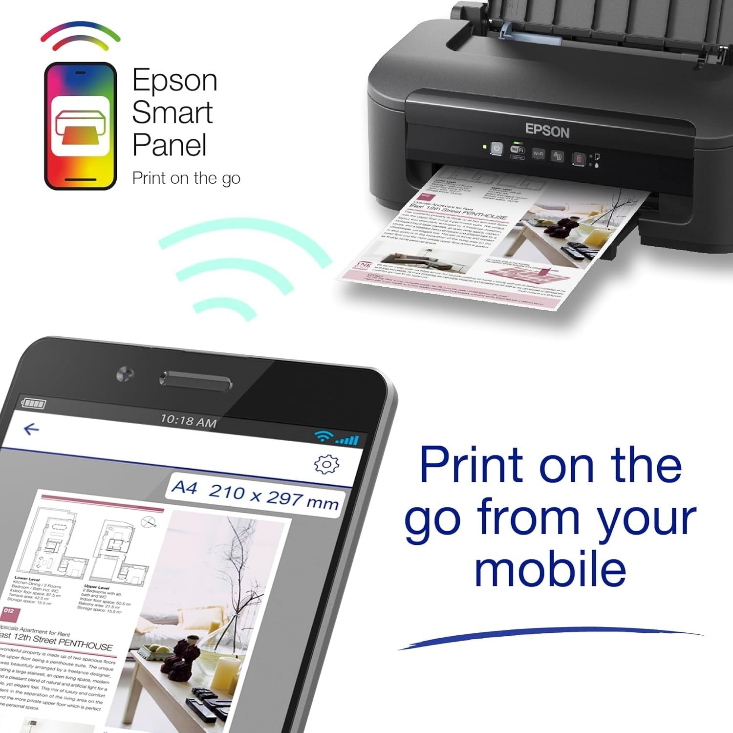 Compact Black A4 Wireless Inkjet Printer with Ethernet & Duplex