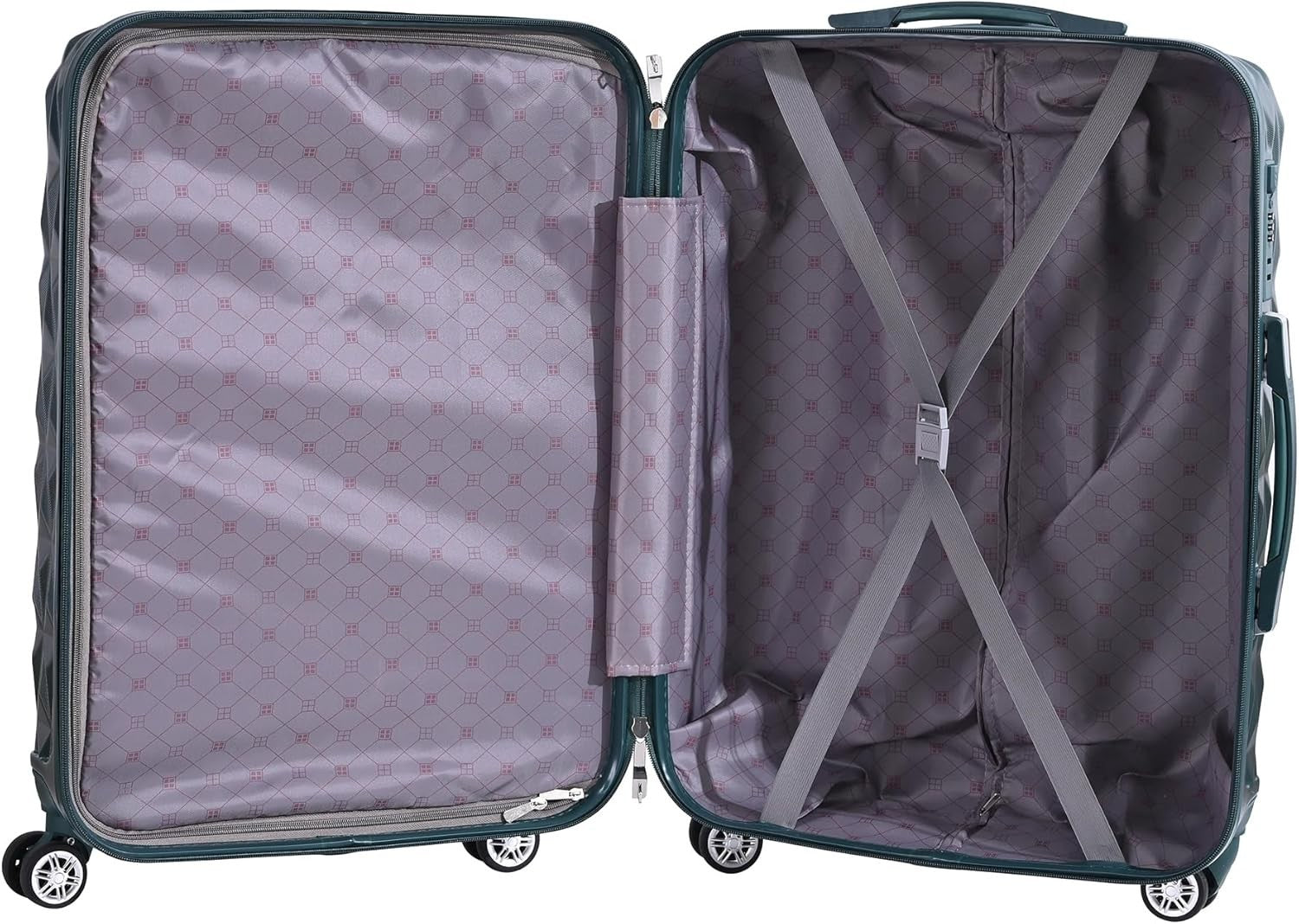 24 Inch ABS Check In Suitcase Lightweight Hard Shell Spinner Wheels