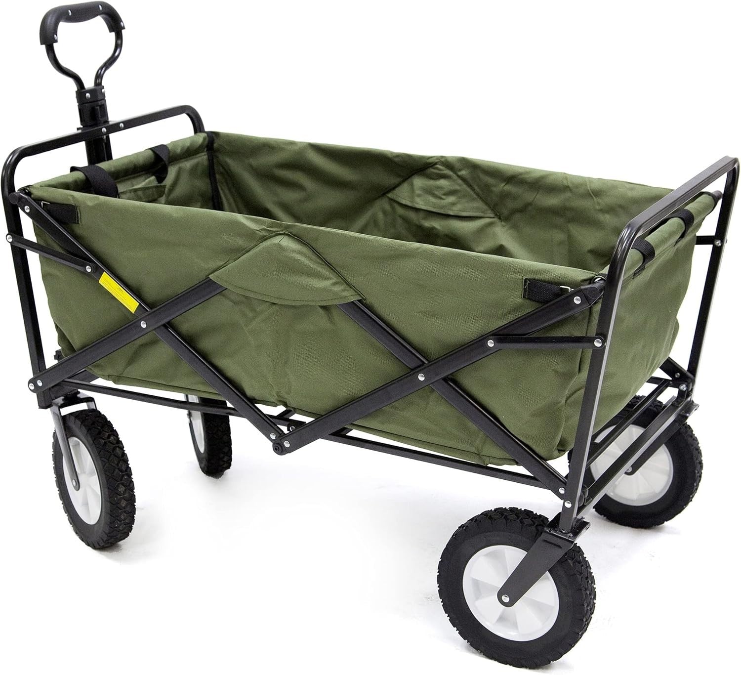 Folding Wagon Cart 150lb Load Heavy Duty Large Capacity Compact Green