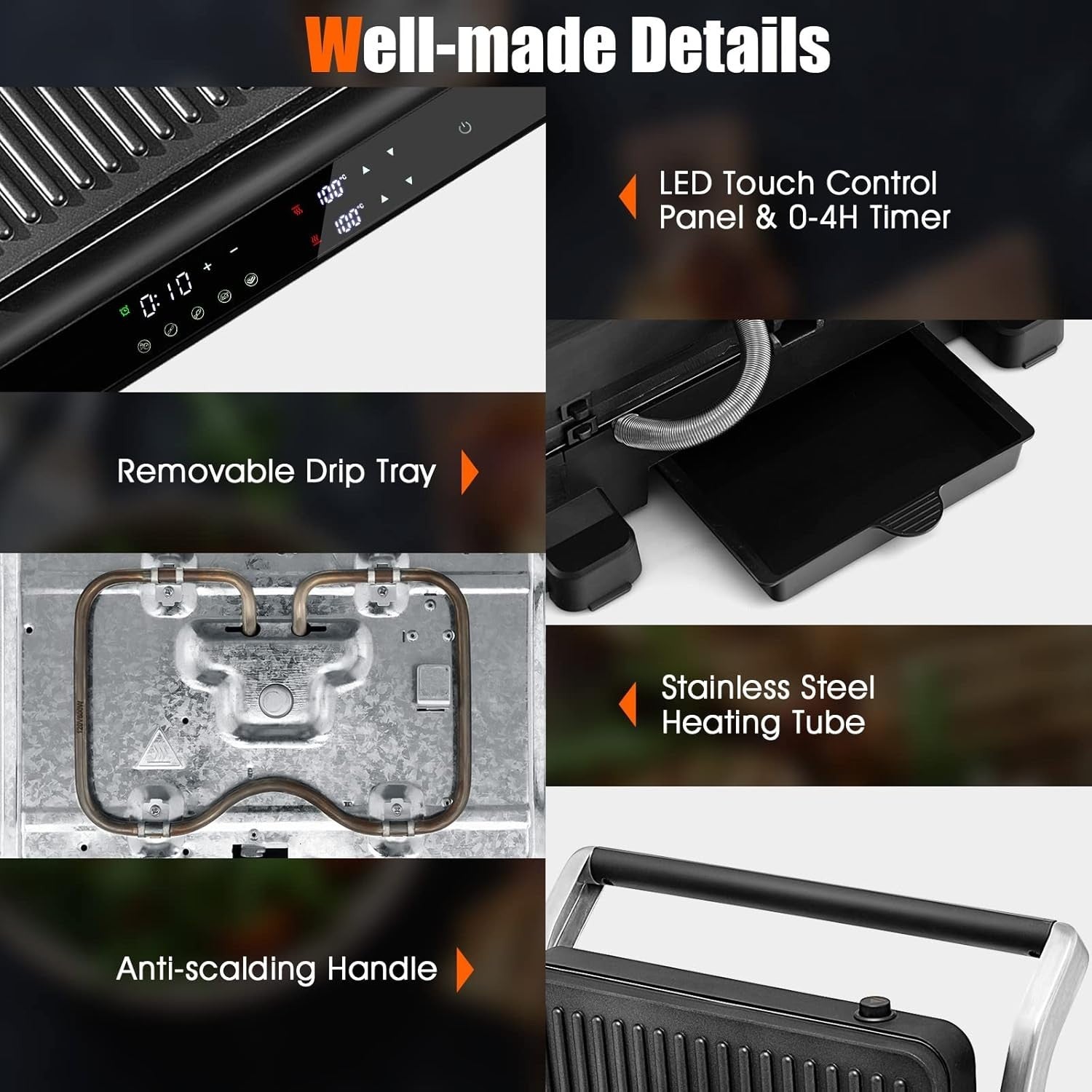3-in-1 Panini Press Grill 1200W Non-Stick Plates 29x21cm Large Plates