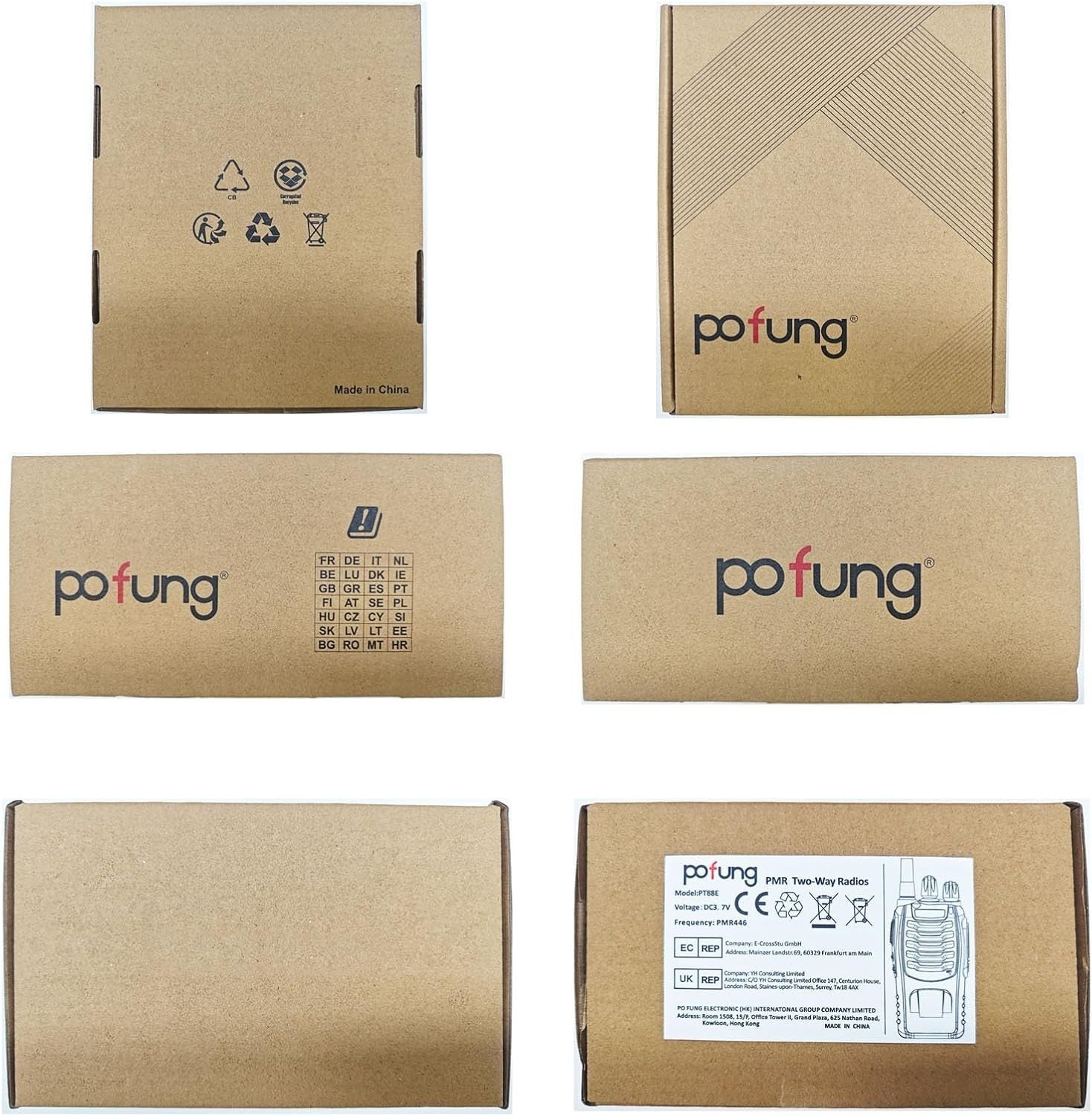 PMR446 Walkie Talkies 6 Pack Long Range 16 Channel VOX Rechargeable