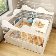 Indoor Rabbit Hutch Large Metal Wire Cage Secure Animal Enclosure