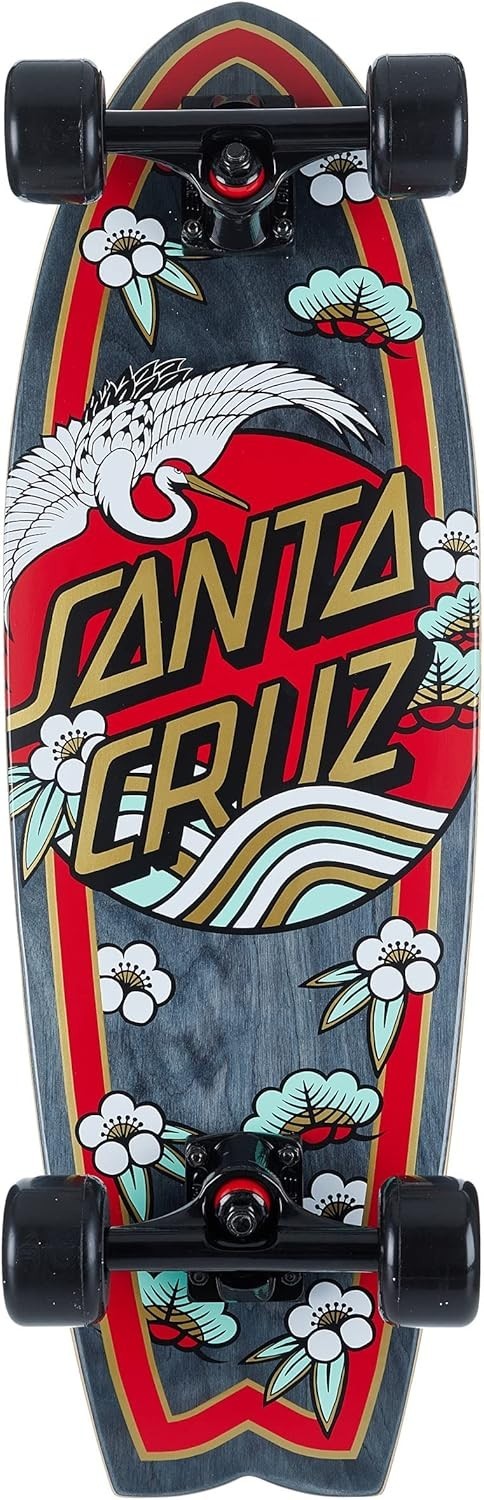 27.7in Cruiser Skateboard Complete Maple Deck Retro Surf Style