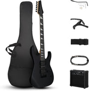 39" Electric Guitar Starter Kit HSH Pickups 20W Amp Matte Black