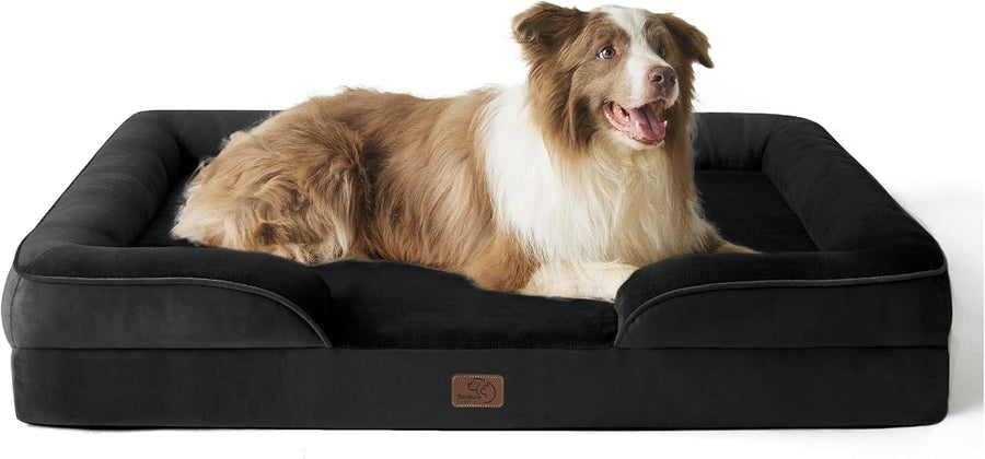 Large Orthopedic Dog Bed 97x71cm Waterproof Black Sofa
