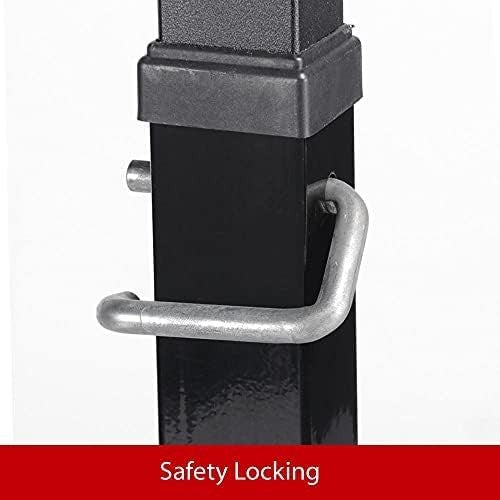 Professional Adjustable Squat Rack – Heavy-Duty Black Frame with Safety Spotters