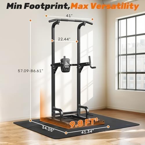 10-in-1 Pull Up Dip Station Power Tower Home Gym 180KG Load Alloy Steel