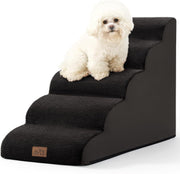 Dog Stairs 5 Step Foam Pet Ramp for Bed Sofa Leakproof Black