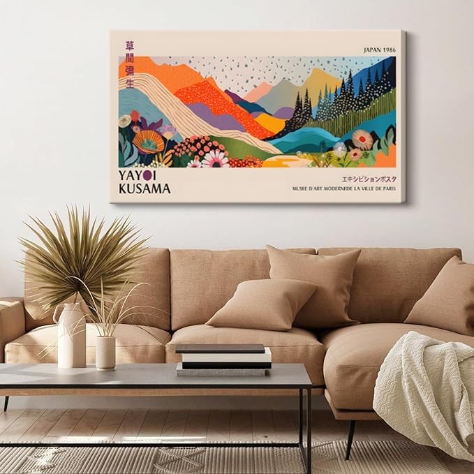 Japanese Botanical Canvas Wall Art 24x36in Framed