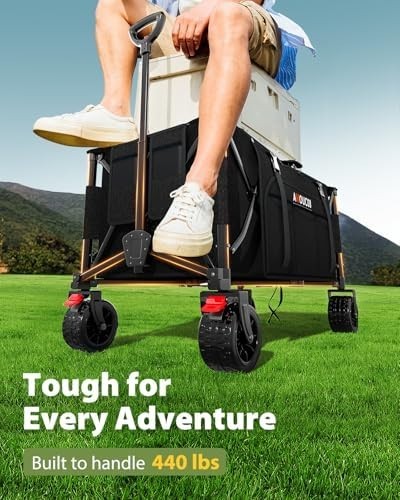 300L Large Folding Camping Trolley on Wheels – Heavy Duty Festival Cart