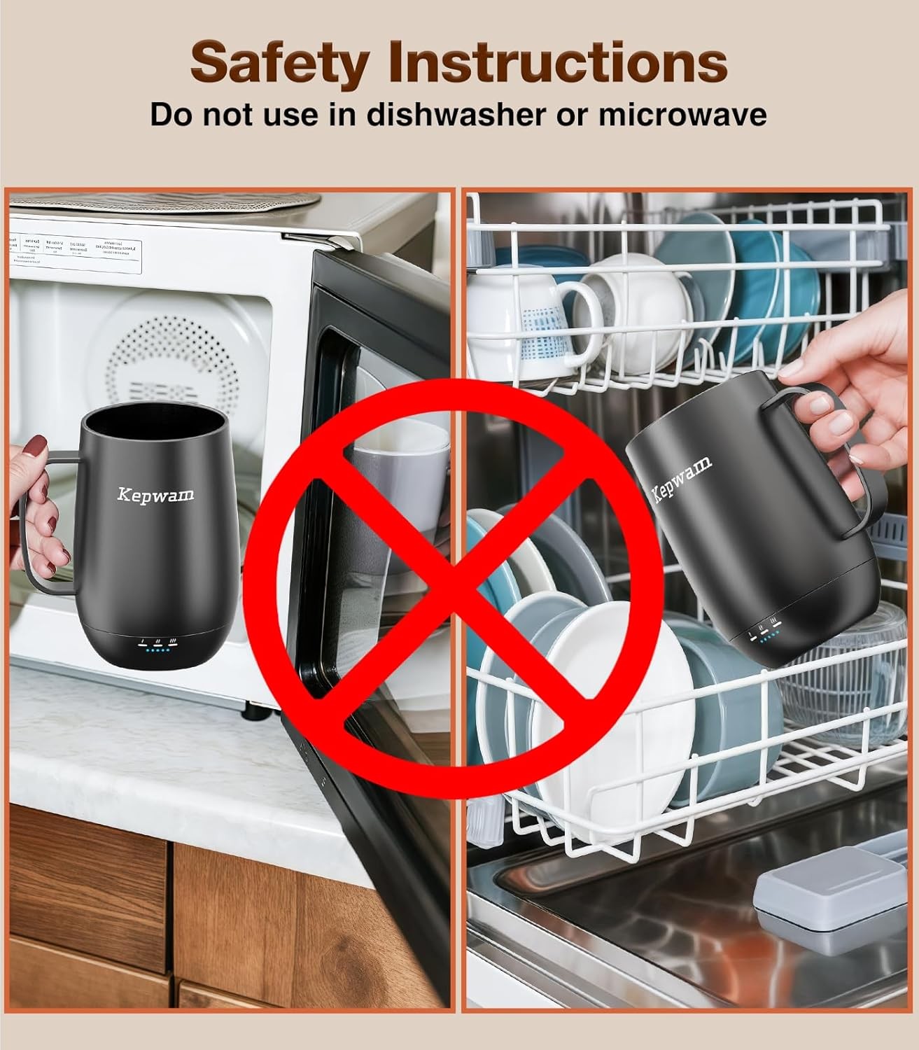 Self Heating Coffee Mug 20oz Smart Temp Control 8H Battery Black