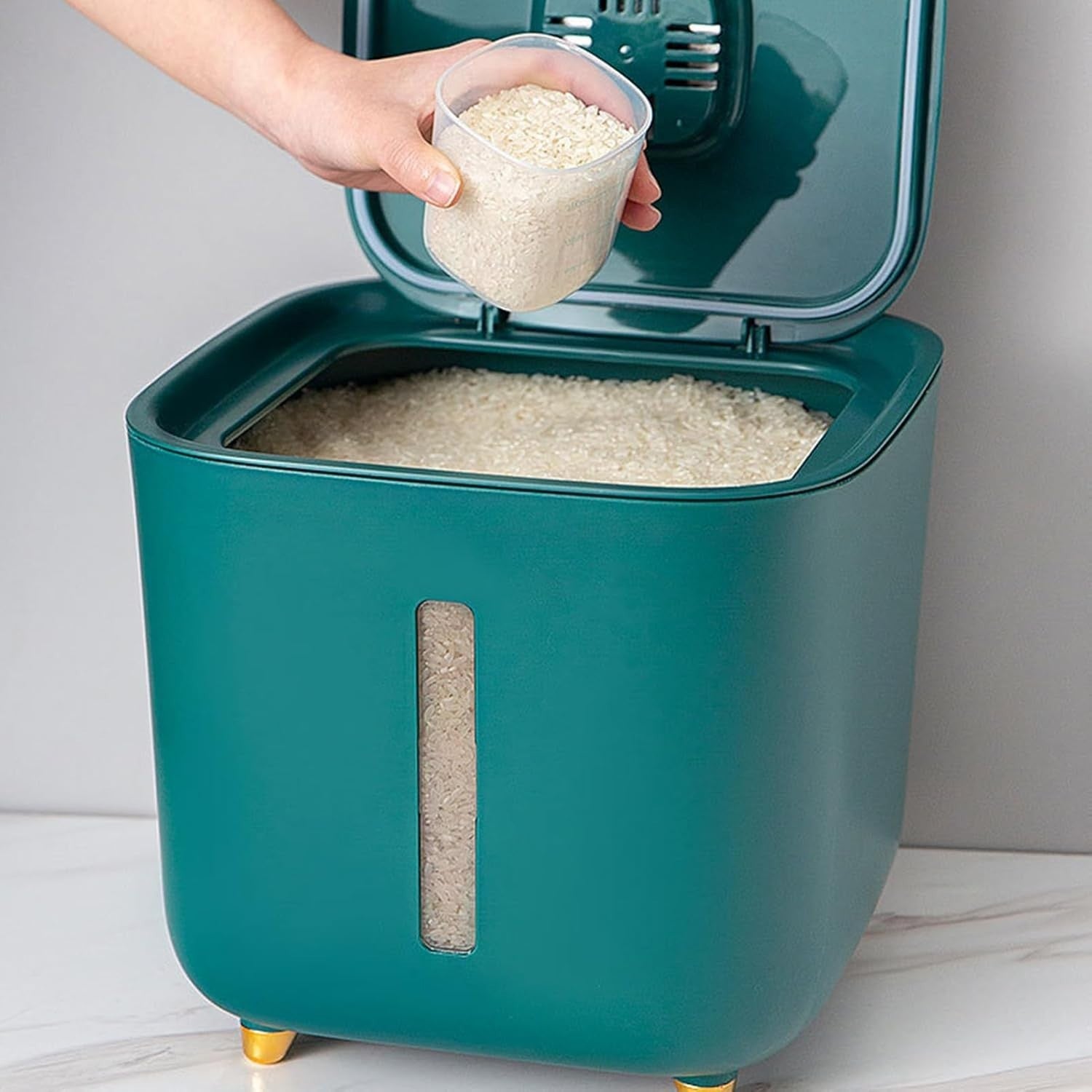 10KG Rice Dispenser Airtight Food Storage Container Pantry Organizer