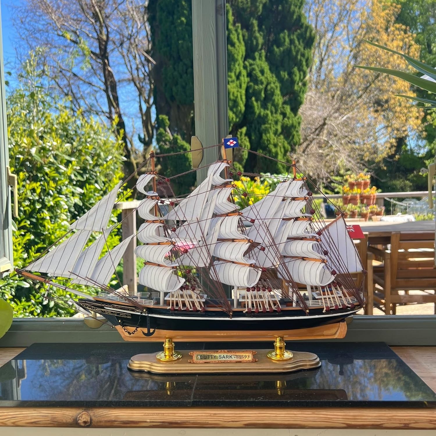 Cutty Sark Model Ship 52cm | Fully Rigged Nautical Sailboat Decor Yatch
