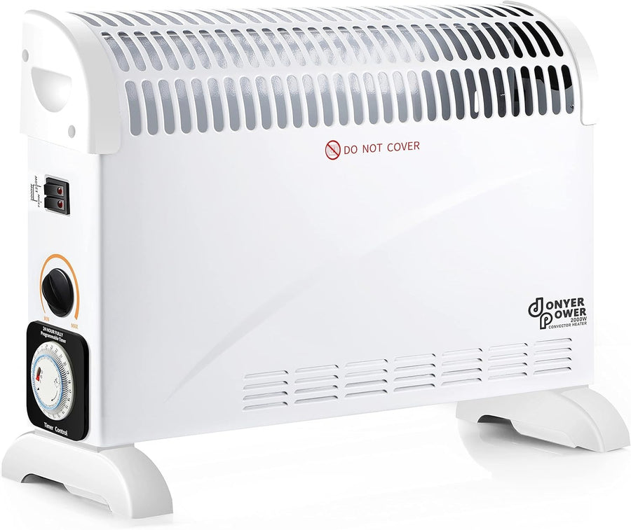 2000W Portable Oil-Free Convector Heater | Adjustable Thermostat & Timer