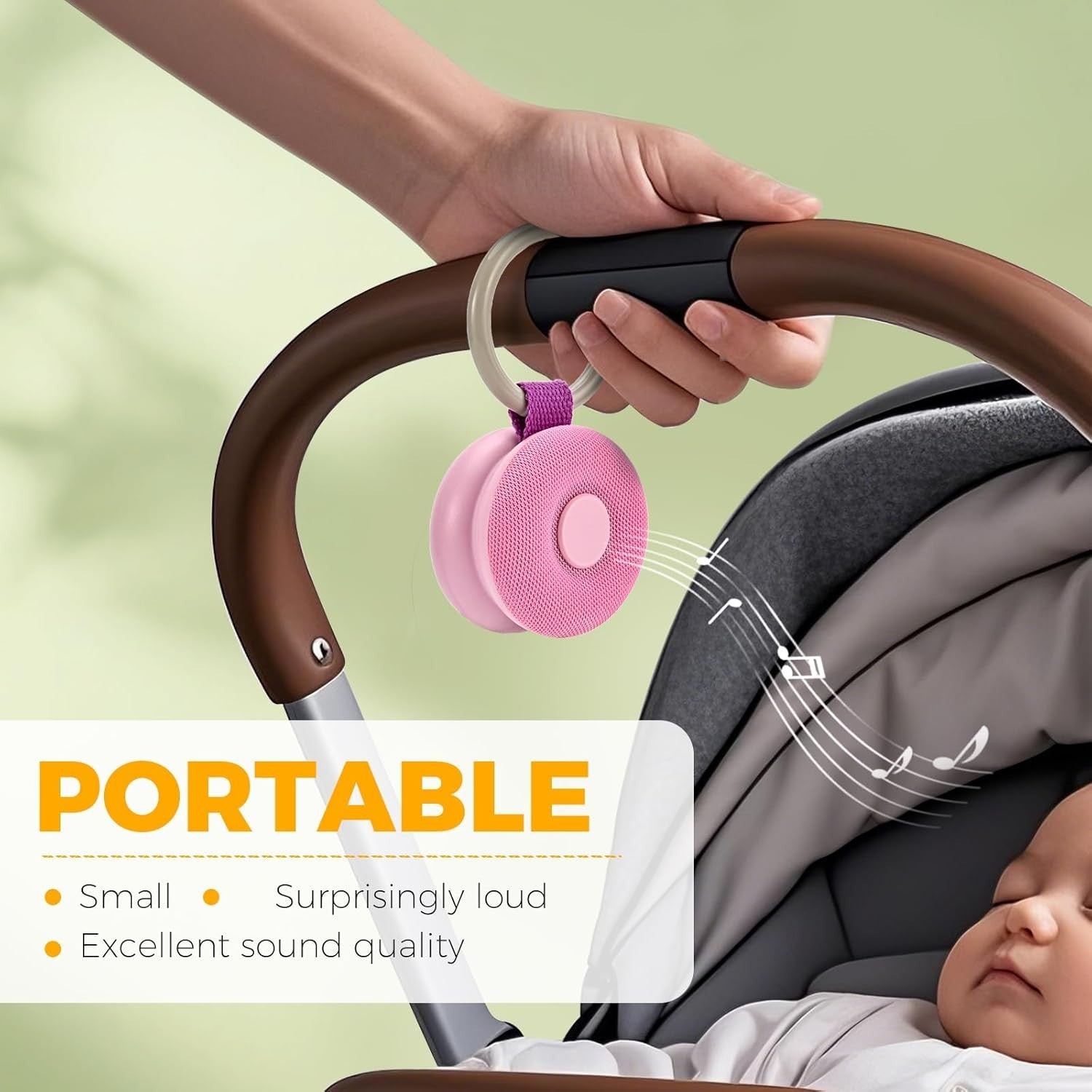 Portable Baby White Noise Sound Machine 15 Soothing Sounds Pink