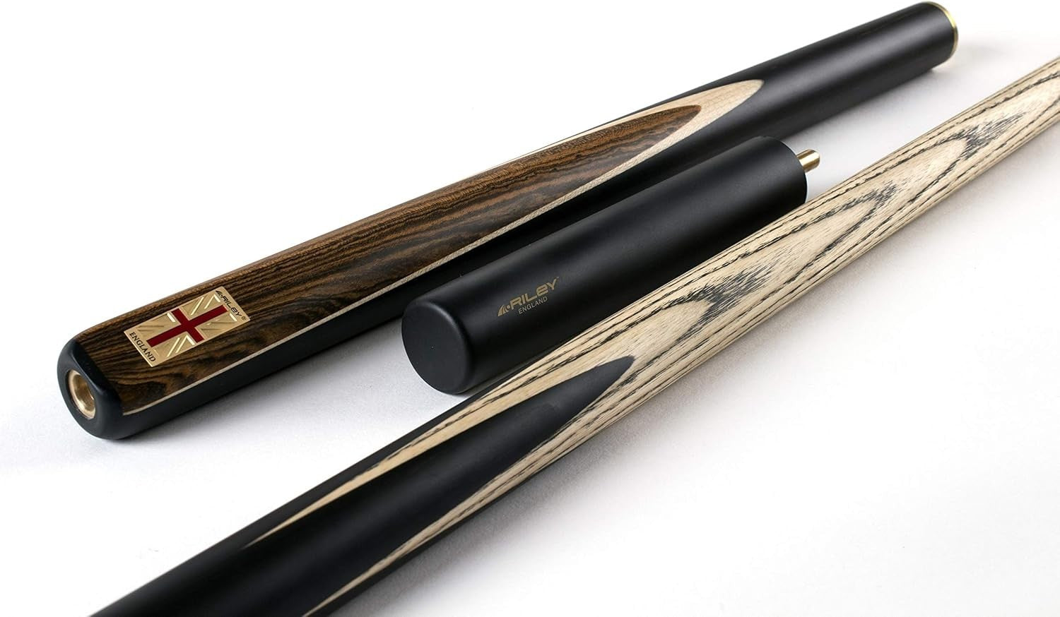 57" 3/4 Cut Snooker Cue Hand Spliced Ebony 9.5mm Tip Hard Case Set