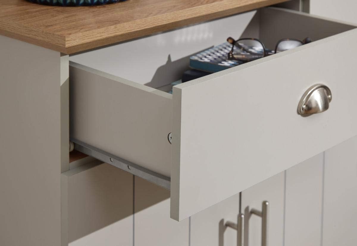 Modern Grey & Oak Sideboard Cabinet with 2 Drawers & 3 Doors – Living Room
