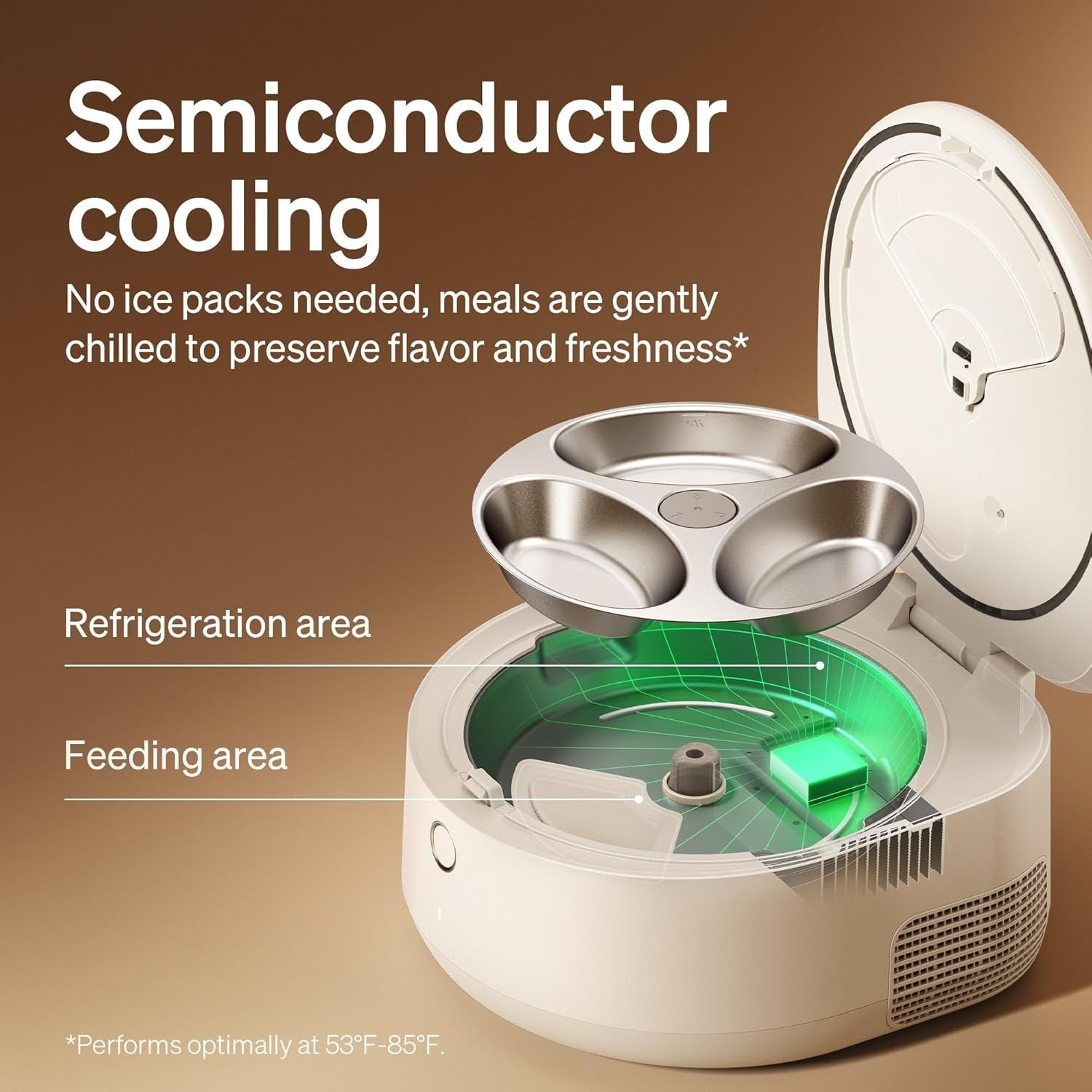 Refrigerated Wet Cat Feeder WiFi App Control 3 Meal Food Dispenser