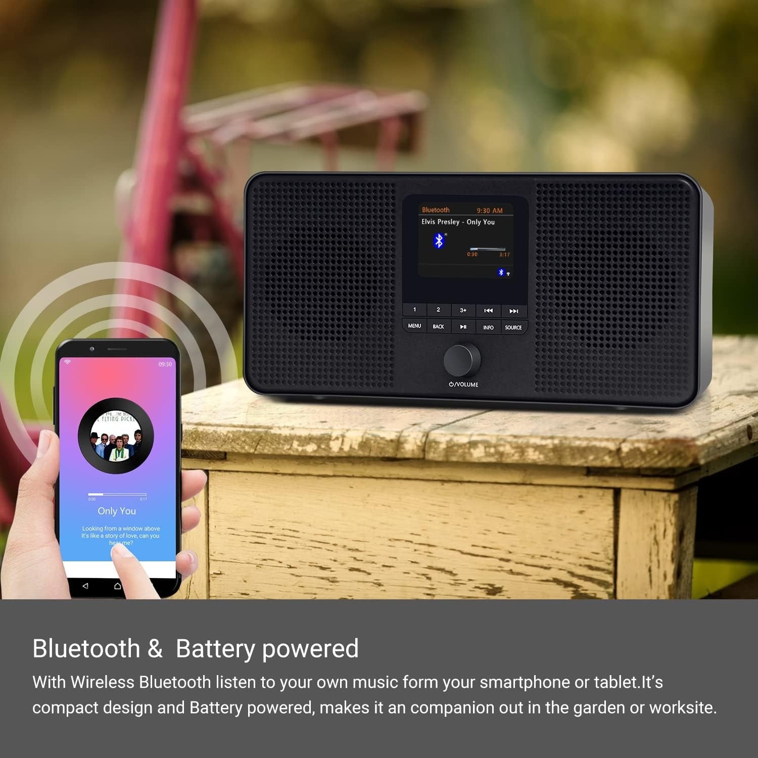 Internet Radio DAB+ FM Bluetooth WiFi Speaker Spotify Dual Alarm Portable
